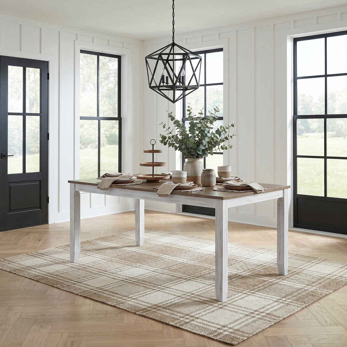 Blair Farm Grayish White/Brown 7-Piece Dining Room Set by Homelegance at Eve Furniture