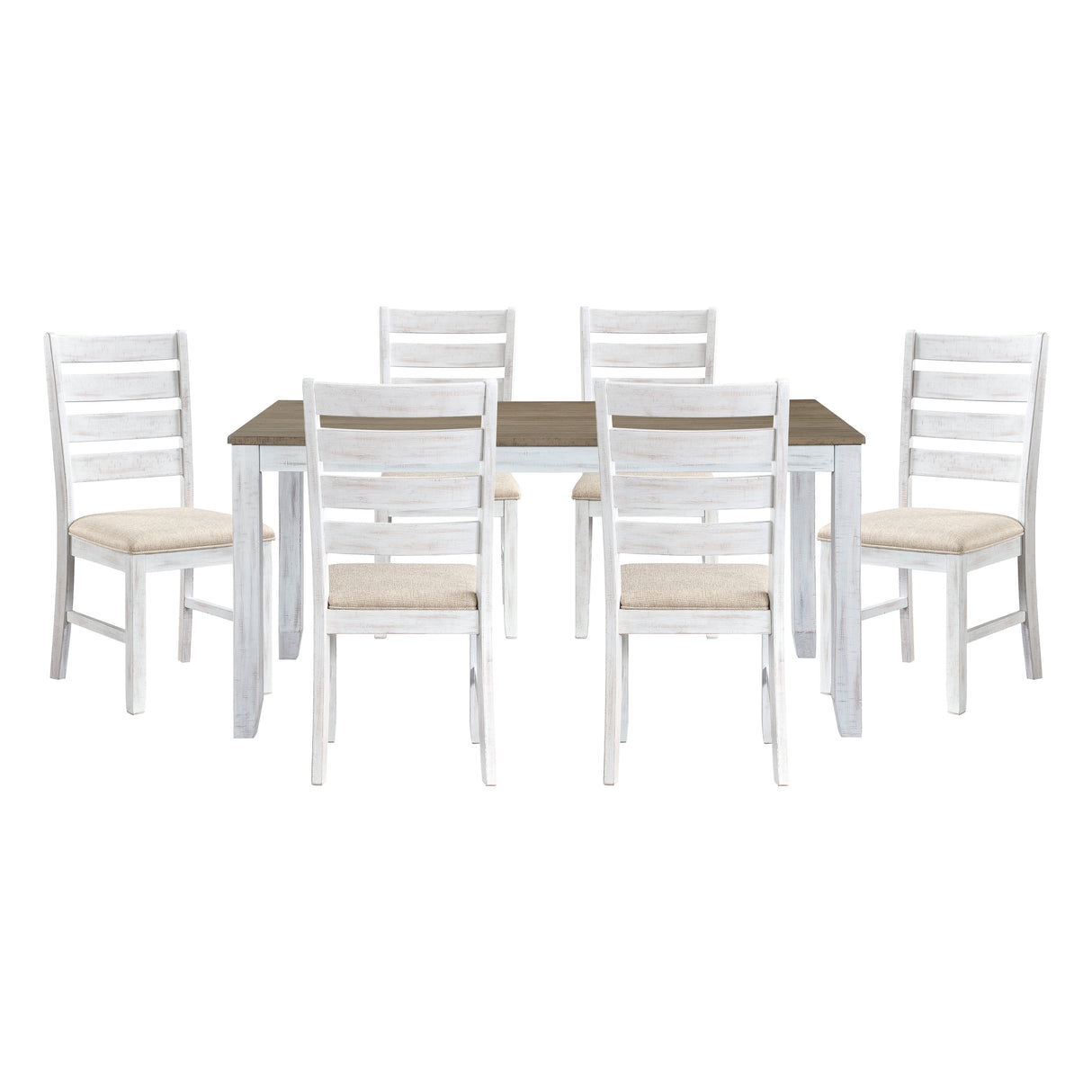 Blair Farm Grayish White/Brown 7-Piece Dining Room Set by Homelegance at Eve Furniture