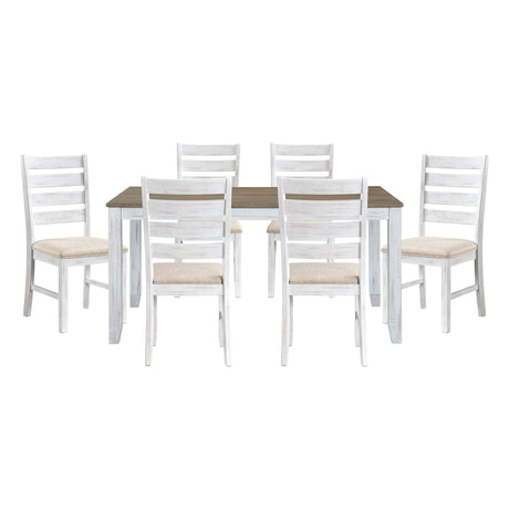 Blair Farm Grayish White/Brown 7-Piece Dining Room Set by Homelegance at Eve Furniture