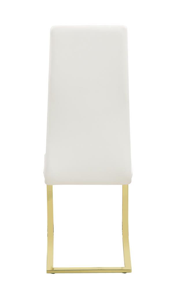 Blair White/Rustic Brass Side Chairs, Set of 4 by Coaster at Eve Furniture