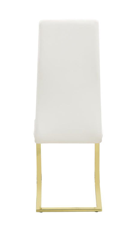 Blair White/Rustic Brass Side Chairs, Set of 4 by Coaster at Eve Furniture