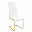 Blair White/Rustic Brass Side Chairs, Set of 4 by Coaster at Eve Furniture