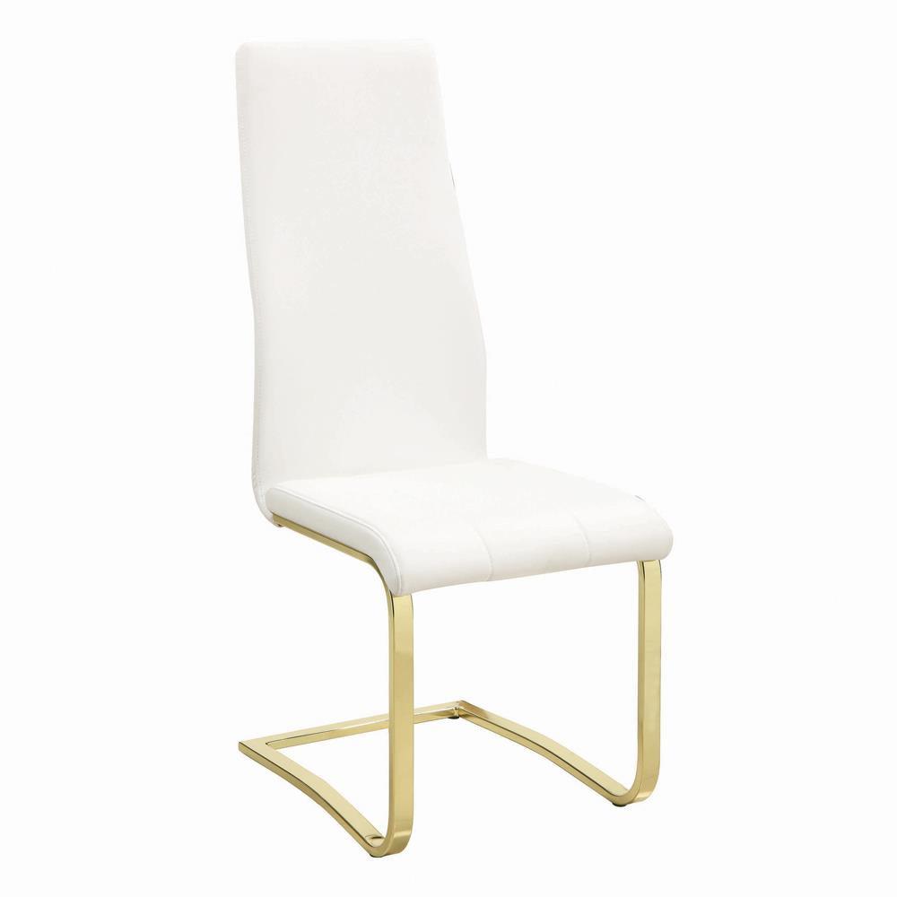 Blair White/Rustic Brass Side Chairs, Set of 4 by Coaster at Eve Furniture