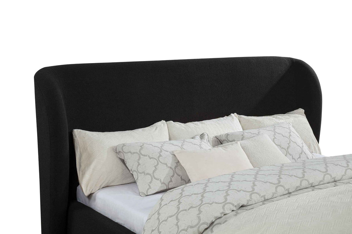 Blaire Black Upholstered California King Wingback Platform Bed by Coaster at Eve Furniture