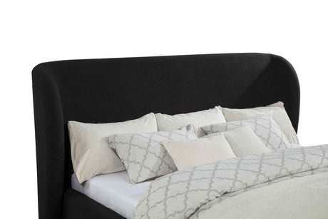 Blaire Black Upholstered California King Wingback Platform Bed by Coaster at Eve Furniture