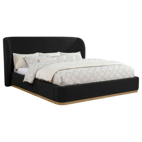 Blaire Black Upholstered California King Wingback Platform Bed by Coaster at Eve Furniture