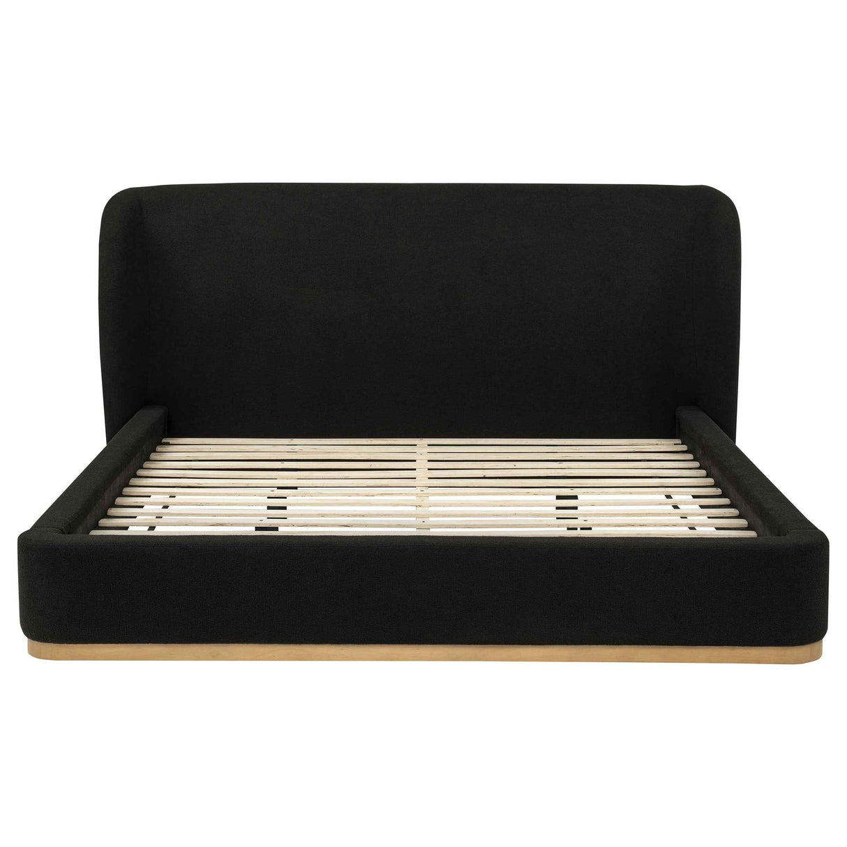 Blaire Black Upholstered Eastern King Wingback Platform Bed by Coaster at Eve Furniture