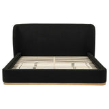 Blaire Black Upholstered Eastern King Wingback Platform Bed by Coaster at Eve Furniture