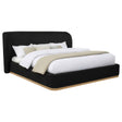 Blaire Black Upholstered Eastern King Wingback Platform Bed by Coaster at Eve Furniture