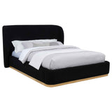 Blaire Black Upholstered Queen Wingback Platform Bed by Coaster at Eve Furniture