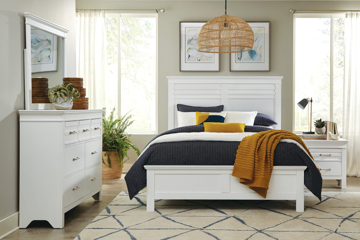 Blaire Farm White King Panel Bed by Homelegance at Eve Furniture