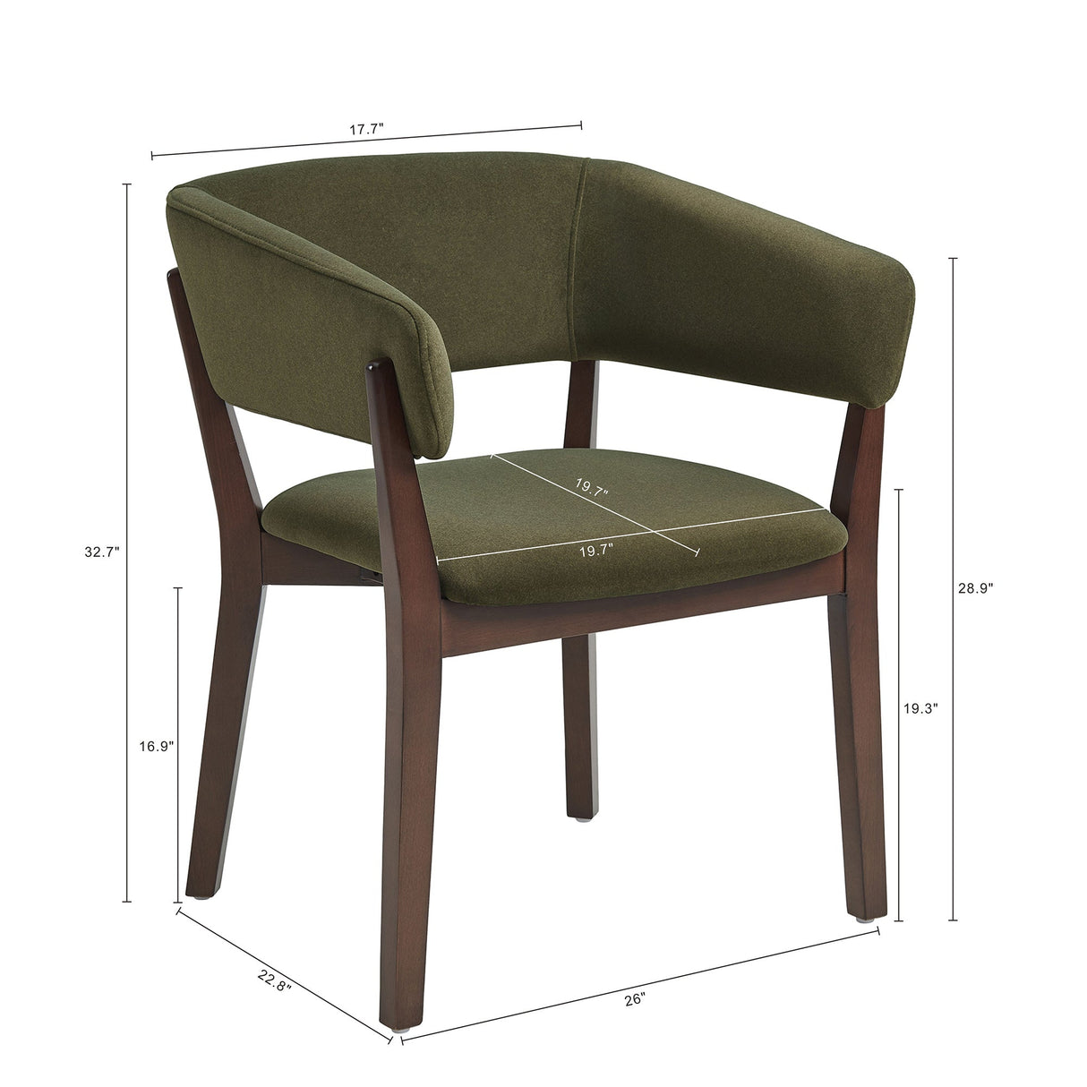 Blake Dining Armchair in Green by Manhattan Comfort at Eve Furniture