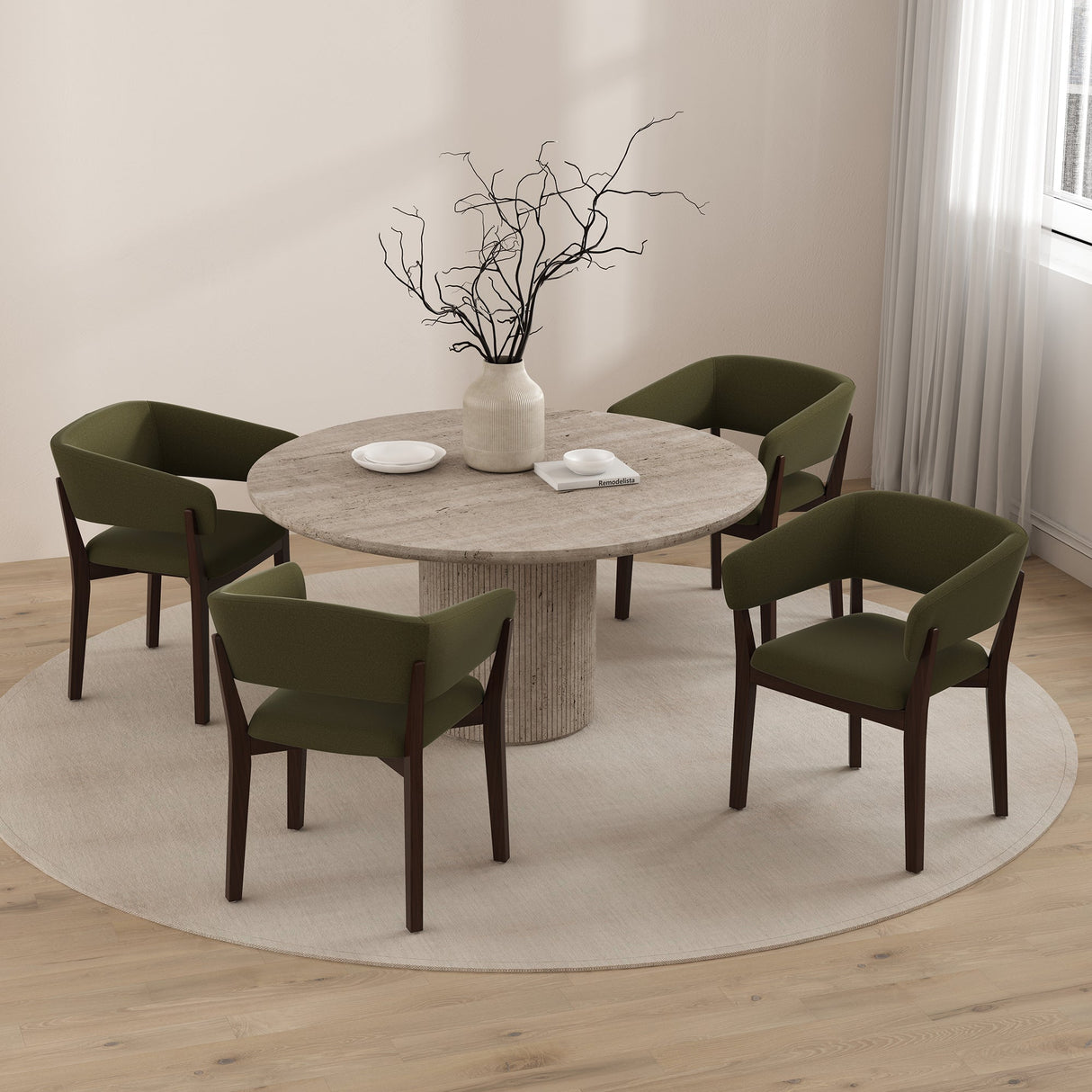 Blake Dining Armchair in Green (set of 4) by Manhattan Comfort at Eve Furniture