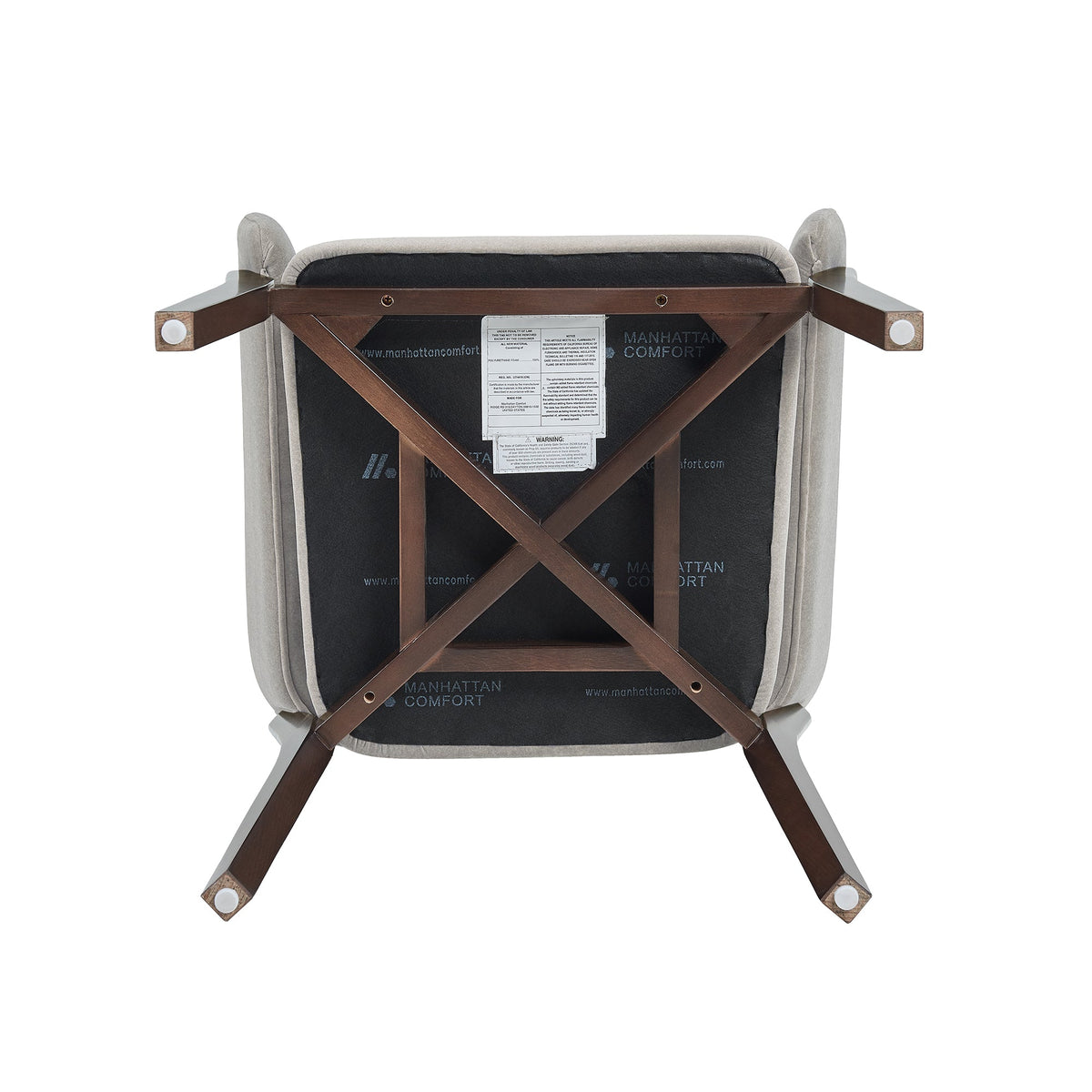 Blake Dining Armchair in Greige by Manhattan Comfort at Eve Furniture