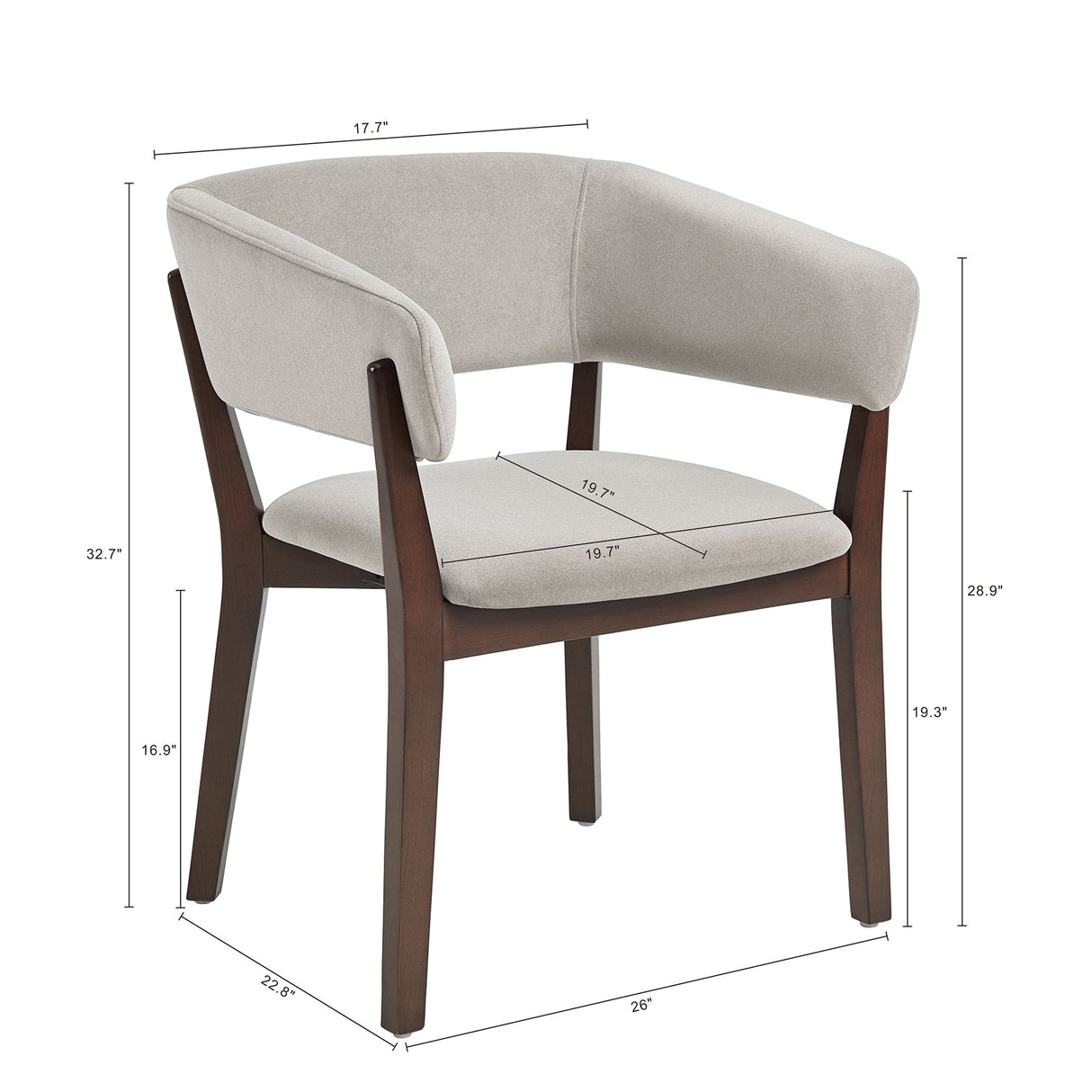 Blake Dining Armchair in Greige (set of 4) by Manhattan Comfort at Eve Furniture