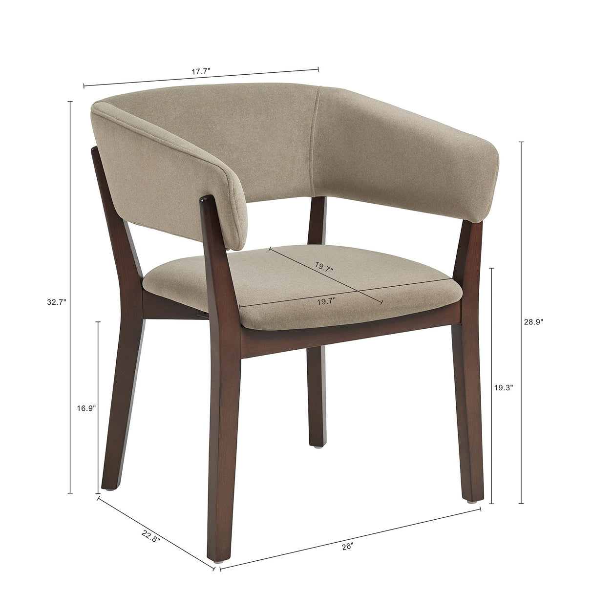 Blake Dining Armchair in Linen by Manhattan Comfort at Eve Furniture
