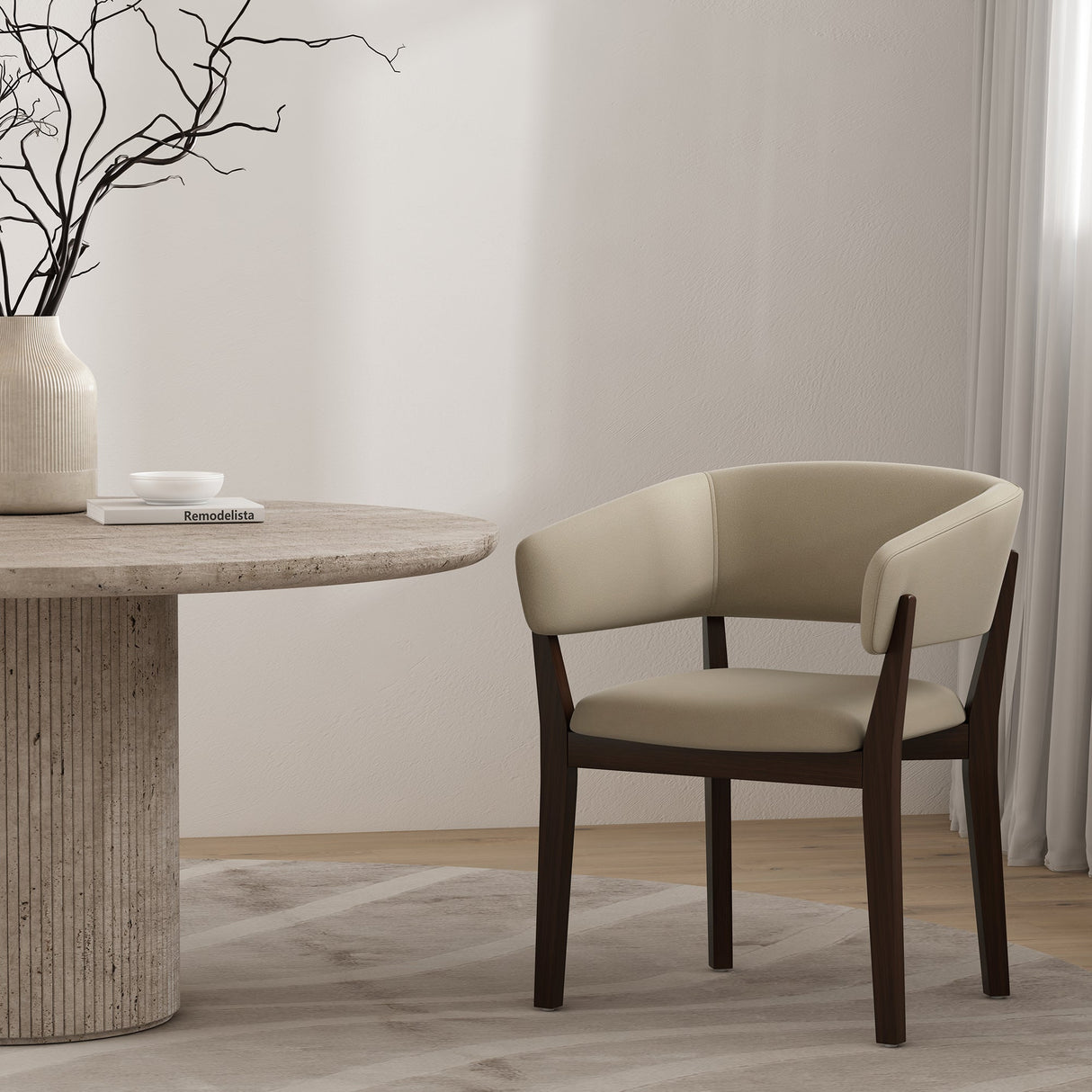 Blake Dining Armchair in Natural by Manhattan Comfort at Eve Furniture