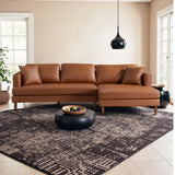 Blake L-Shaped Cognac Vegan Leather Sectional Sofa Right Facing by Ashcroft Furniture at Eve Furniture