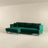 Blake L-Shaped  Sectional Sofa Green Velvet / Left Facing