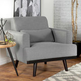 Blake Sharkskin/Dark Brown Upholstered Chair with Track Arms