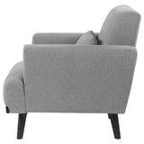 Blake Sharkskin/Dark Brown Upholstered Chair with Track Arms