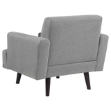 Blake Sharkskin/Dark Brown Upholstered Chair with Track Arms