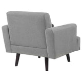 Blake Sharkskin/Dark Brown Upholstered Chair with Track Arms