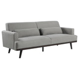 Blake Upholstered Sofa with Track Arms Sharkskin/Dark Brown