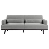 Blake Upholstered Sofa with Track Arms Sharkskin/Dark Brown