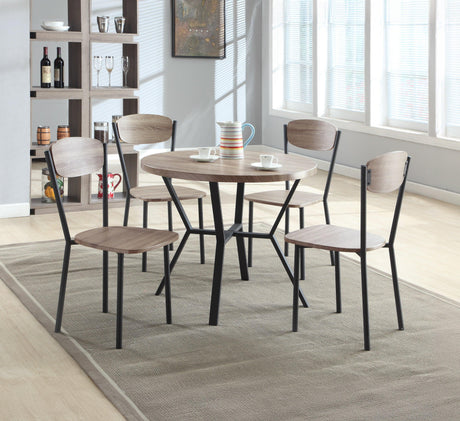Blake Greywash 5-Piece Round Dining Set by Crown Mark at Eve Furniture