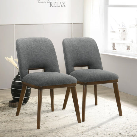 Blaken Dark Grey Fabric Dining Chair (Set Of 2) by Ashcroft Furniture at Eve Furniture