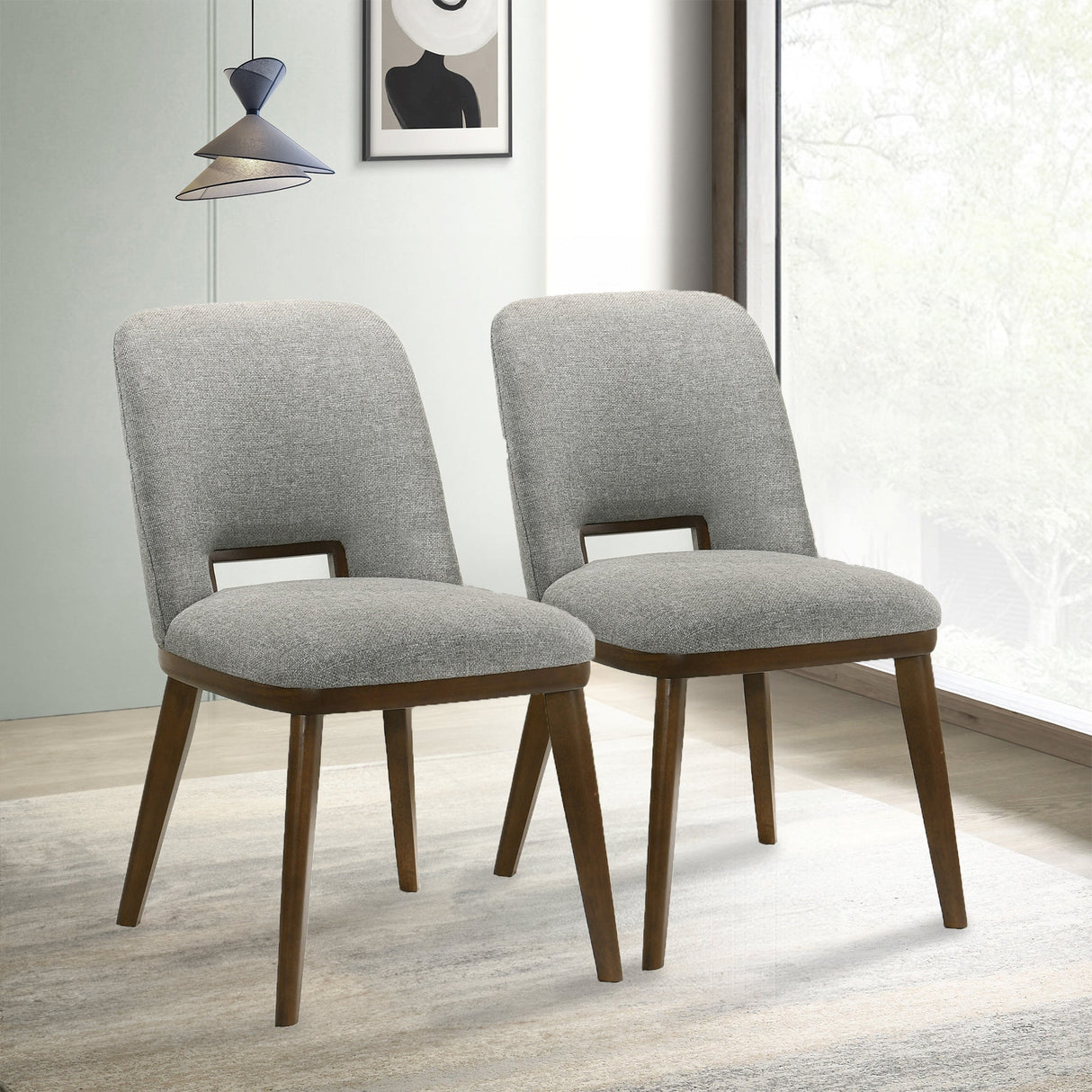 Blaken Light Grey Fabric Dining Chair (Set Of 2) by Ashcroft Furniture at Eve Furniture