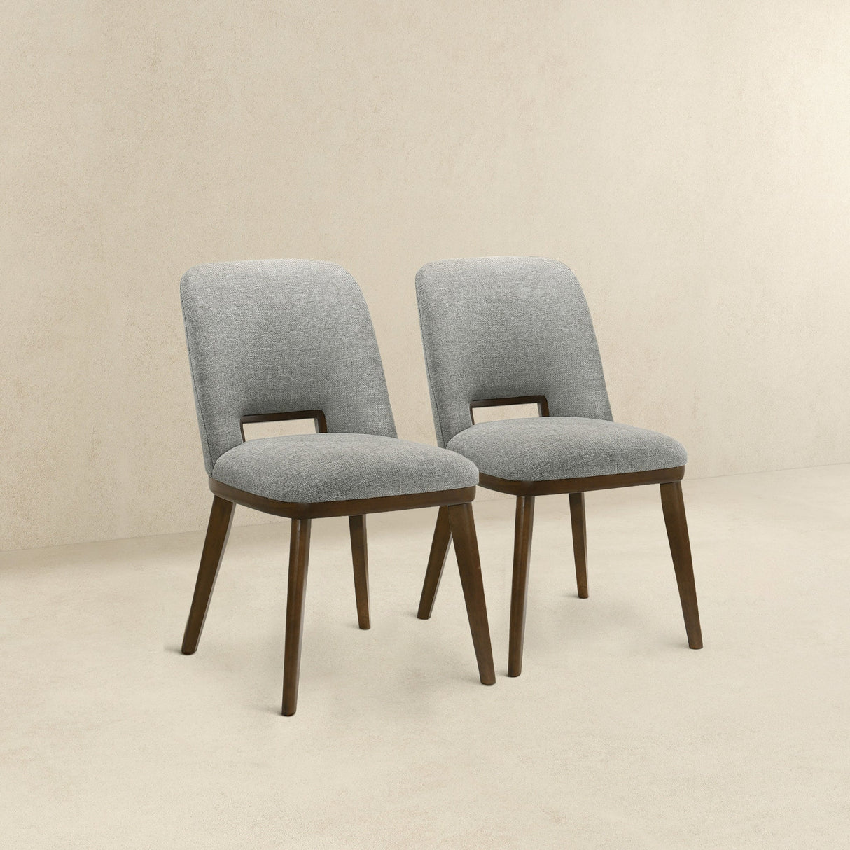 Blaken Light Grey Fabric Dining Chair (Set Of 2) by Ashcroft Furniture at Eve Furniture