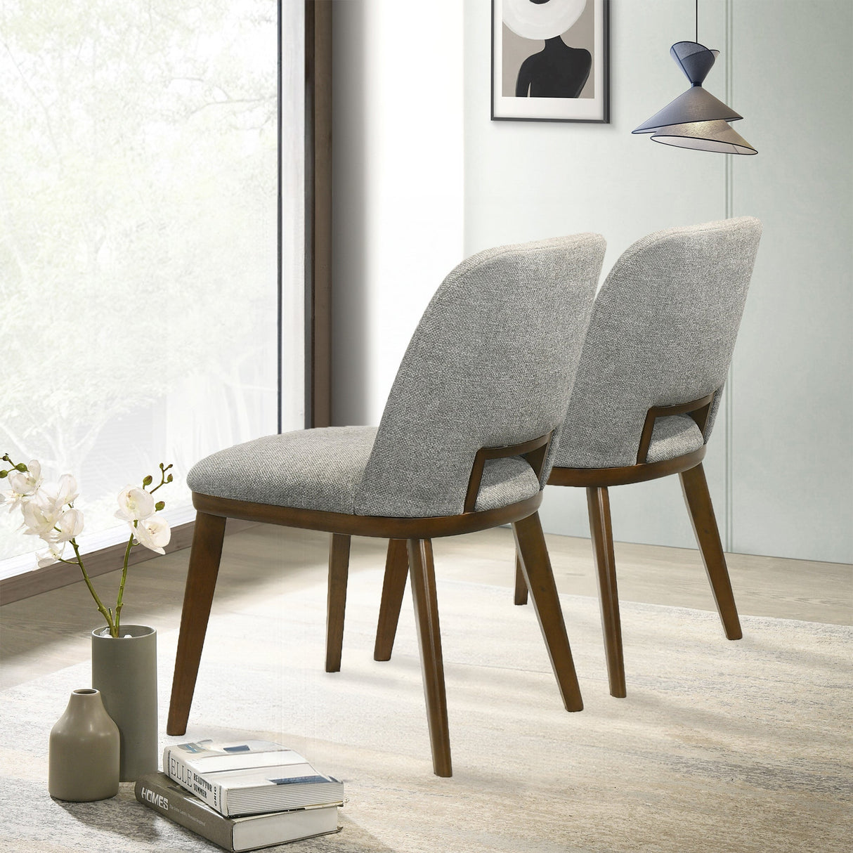 Blaken Light Grey Fabric Dining Chair (Set Of 2) by Ashcroft Imports at Eve Furniture