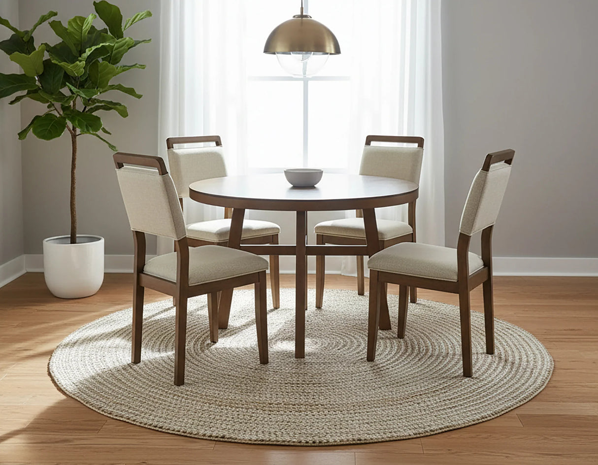 Blanche Brown 5-Piece Round Dining Set by Crown Mark at Eve Furniture