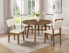Blanche Brown 5-Piece Round Dining Set by Crown Mark at Eve Furniture