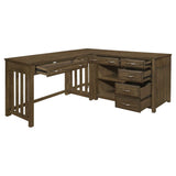 Blanche Brown Gray 3-Piece Corner Desk