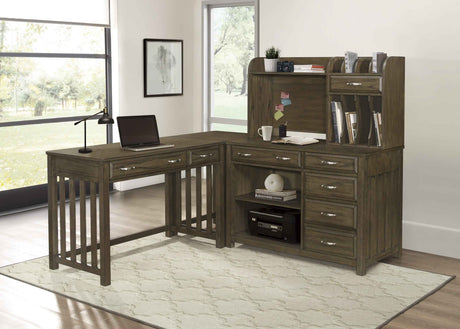 Blanche Brown Gray 3-Piece Corner Desk by Homelegance at Eve Furniture