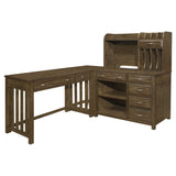 Blanche Brown Gray 3-Piece Corner Desk