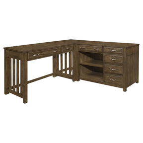 Blanche Brown Gray 3-Piece Corner Desk by Homelegance at Eve Furniture
