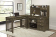 Blanche Brown Gray 4-Piece Corner Desk