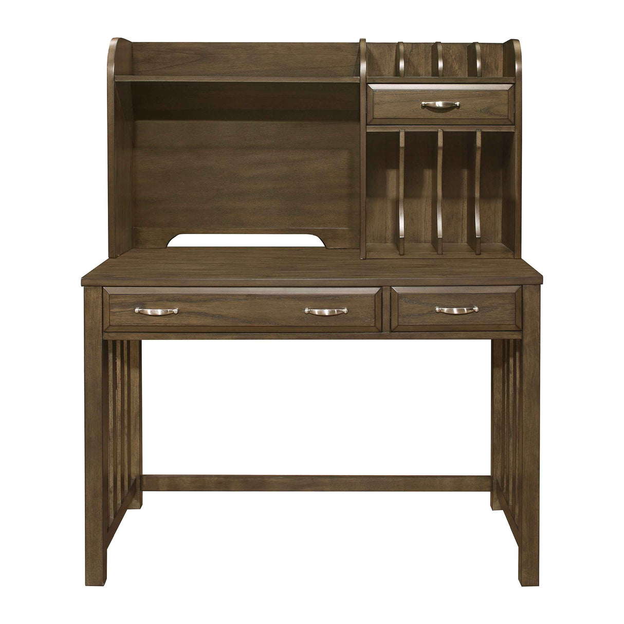 Blanche Brown Gray Desk with Hutch