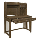 Blanche Brown Gray Desk with Hutch