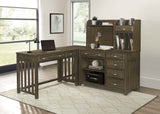 Blanche Brown Gray Desk with Hutch