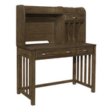 Blanche Brown Gray Desk with Hutch