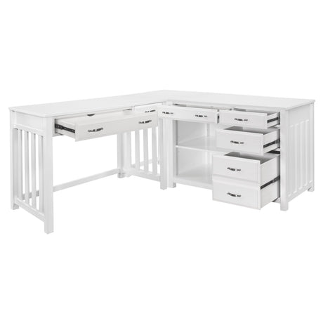 Blanche White 3-Piece Corner Desk by Homelegance at Eve Furniture