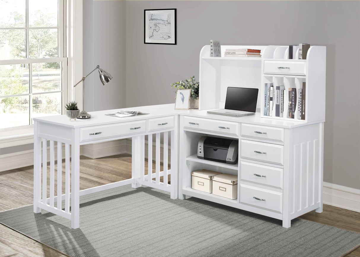 Blanche White 3-Piece Corner Desk