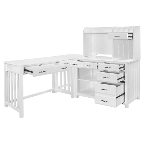 Blanche White 4-Piece Corner Desk by Homelegance at Eve Furniture