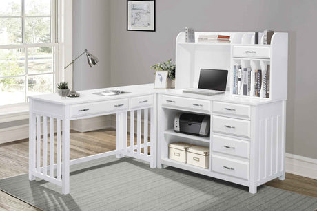 Blanche White 4-Piece Corner Desk by Homelegance at Eve Furniture