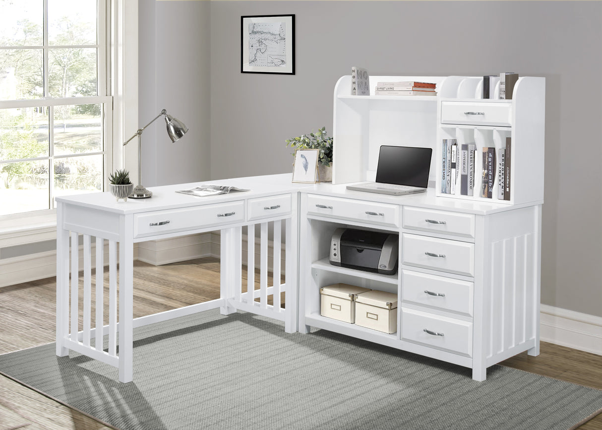 Blanche White Desk with Hutch